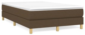 vidaXL Κρεβάτι Boxspring με Στρώμα Σκούρο Καφέ 120x200 εκ. Υφασμάτινο