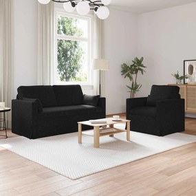 vidaXL Σετ Καναπέ 2 pcs Μαύρο 158 x 78 x 80 εκ ύφασμα