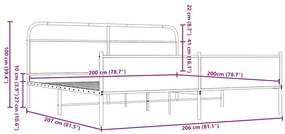 ΣΚΕΛΕΤΟΣ ΚΡΕΒ. ΧΩΡΙΣ ΣΤΡΩΜΑ ΚΑΦΕ ΔΡΥΣ 200X200 ΕΚ. ΜΕΤΑΛΛΙΚΟ 3318713