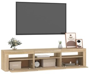 Έπιπλο Τηλεόρασης με LED Sonoma Δρυς 180x35x40 εκ. - Καφέ