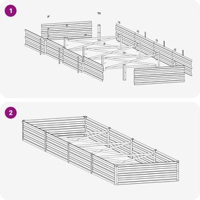 vidaXL Υψωμένο Κρεβάτι Κήπου Ανθρακί 320 x 80 x 24 εκ.