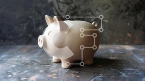 Intra Συλλεκτικό Ξύλινο Παζλ Plywood 4mm - Μικρός λευκός κουμπαράς σε αφηρημένο φόντο Σε Ξύλινο Κουτί - Διαστάσεις: 10x10 cm – 25 κομμάτια