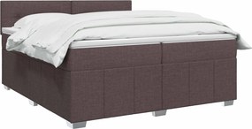 vidaXL Κρεβάτι box spring με στρώμα Σκούρο Καφέ 200 x 200 cm Ύφασμα