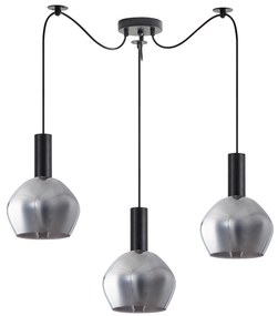 SE21-BL-4-BL3-GL2 ADEPT TUBE Black Pendant Smoked Glass+