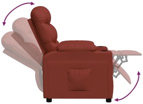 vidaXL Πολυθρόνα Ανακλινόμενη Μπορντό από Συνθετικό Δέρμα