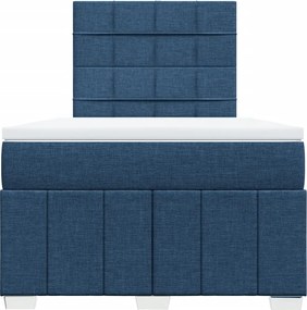 vidaXL Κρεβάτι Boxspring με Στρώμα Μπλε 120x200 εκ. Υφασμάτινο