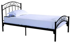 Κρεβάτι ArteLibre ZIZEL Μεταλλικό Sandy Black 208x91x87cm (Στρώμα 90x200cm)-14250014