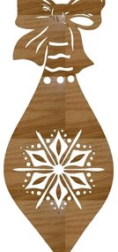 Σετ των 3 Intra απο ξύλο plywood 3mm-4mm πάχος – ξύλο Xmas Teardrop Bauble 12x15 cm INTRAVECTRY-MY550439
