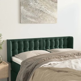 Κεφαλάρι με Πτερύγια Σκούρο Πράσινο 147x16x78/88 εκ. Βελούδινο 3119253