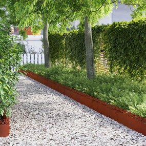 vidaXL Περιγράμματα γκαζόν 10 pcs Σκ rusty 103 x 0,05 x 22 εκ