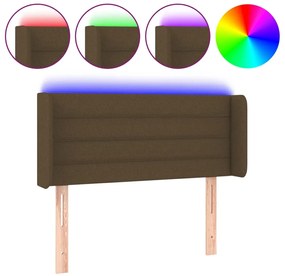 Κεφαλάρι Κρεβατιού LED Σκούρο Καφέ 83x16x78/88 εκ. Υφασμάτινο 3123353