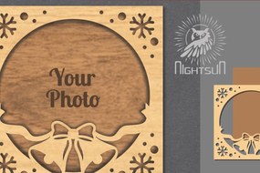 Intra απο ξύλο plywood 3mm-4mm πάχος Χριστουγεννιάτικη κορνίζα φωτογραφιών με λέιζερ 20 Δίασταση 20x30 cm INTRAFABR-112791516