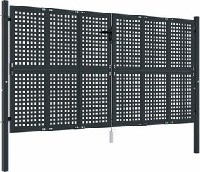 vidaXL Πόρτα Κήπου Ανθρακί 300x125 εκ. Ατσάλι