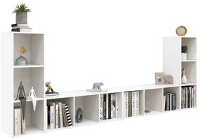 vidaXL Έπιπλα Τηλεόρασης 4 τεμ. Λευκά 107 x 35 x 37 εκ. Μοριοσανίδα