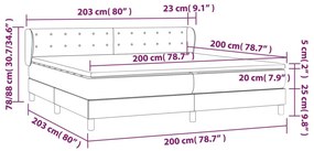 vidaXL Κρεβάτι Boxspring με Στρώμα Σκούρο Γκρι 200x200 εκ. Υφασμάτινο