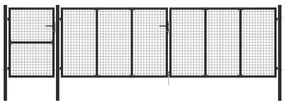 vidaXL Πόρτα Περίφραξης Κήπου Ανθρακί 500 x 125 εκ. Ατσάλινη