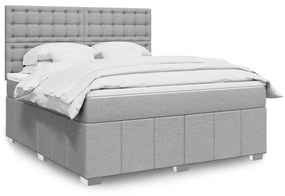 ΚΡΕΒΑΤΙ BOXSPRING ΜΕ ΣΤΡΩΜΑ ΑΝΟΙΧΤΟ ΓΚΡΙ 180X200 ΕΚ. ΥΦΑΣΜΑΤΙΝΟ 3291761