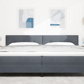 vidaXL LED Κεφαλάρι Με Κουμπιά Στη Βαφή Σκούρου Γκρι 100 εκ Βελούδο