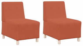 vidaXL Μοναδικός Καναπές χωρίς Χερούλια 2 pcs Πορτοκαλί