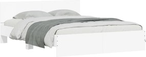 vidaXL Πλαίσιο Κρεβατιού με Κεφαλάρι Λευκό 150 x 200 εκ
