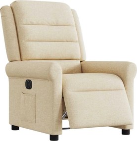 vidaXL Πολυθρόνα Ανακλινόμενη Ηλεκτρική Κρεμ Υφασμάτινη