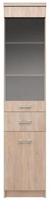 Βιτρίνα Μονόφυλλη Top Mix 1D1W1S 40x33x183εκ Σονόμα με συρτάρι TO-1D1W1S