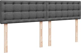 vidaXL Κρεβάτι Boxspring με Στρώμα Σκούρο Γκρι 200x200 εκ. Υφασμάτινο