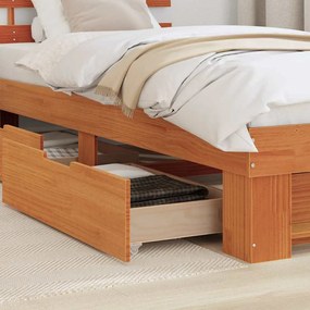 vidaXL Σκελετός Κρεβατιού Καφέ κεριού 75 x 190 cm Μασίφ ξύλο πεύκου