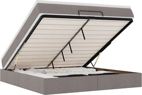vidaXL Οθωμανικό κρεβάτι με στρώμα Taupe 180x200cm ύφασμα