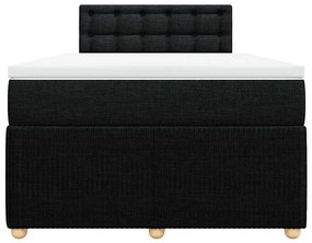 vidaXL Κρεβάτι Boxspring με Στρώμα Μαύρο 120x190 εκ. Υφασμάτινο