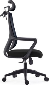 BF3850 Πολυθρόνα Γραφείου Διευθυντή, Mesh Μαύρο, Ύφασμα Μαύρο   1τμχ