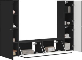vidaXL Σετ επίπλου τηλεόρασης 6 pcs Μαύρο Επεξεργασμένο ξύλο