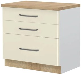 Επιδαπέδιο ντουλάπι Modena R-90-3F-Λευκό - Μπεζ