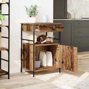 vidaXL Τροχοκάθισμα Κουζίνας Παλιό Ξύλο 56x43x89,5 εκ. Κατασκευασμένο Ξύλο