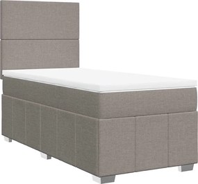 vidaXL Κρεβάτι Boxspring με Στρώμα Taupe 80x200 εκ. Υφασμάτινο