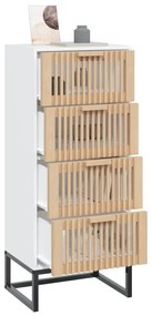 vidaXL Συρταριέρα Λευκή 40 x 30 x 95 εκ. από Επεξεργασμένο Ξύλο