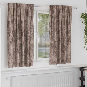 vidaXL Κουρτίνα με κουρτίνες 2 pcs Καπουτσίνο 175 x 140 εκ. Βελούδο