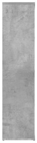 Βιβλιοθήκη Γκρι του Σκυροδέματος 50x25x106 εκ. από Μοριοσανίδα - Γκρι