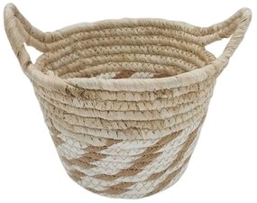 Καλάθι Ριγέ 00.06.61254 19x14,5cm Ψάθινο Natural-White Ψάθα
