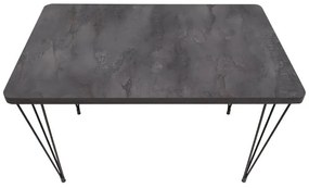 Σετ τραπεζαρία 5τμχ Roger - Kevin Megapap Mdf - ύφασμα χρώμα σκούρο γκρι σκυροδέματος - μόκα 120x70x75εκ.