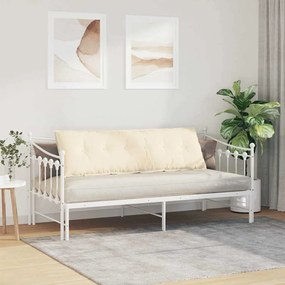 vidaXL Μαξιλάρι Πλάτης Κρεμ 160 x 50 cm Υφασμάτινο Κορντουρά