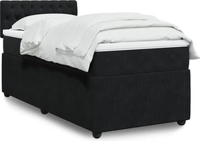 vidaXL Κρεβάτι Boxspring με Στρώμα Μαύρο 80 x 200 εκ. Βελούδινο