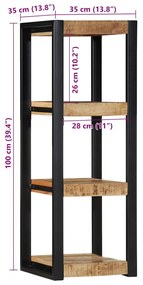 ΡΑΦΙ ΤΟΙΧΟΥ 35X35X100 CM ΣΤΕΡΕΟ ΑΚΑΤΕΡΓΑΣΤΟ ΞΥΛΟ MANGO 4015935