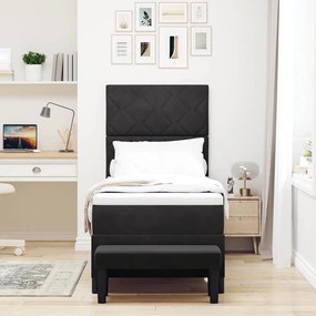 vidaXL Κρεβάτι με ελατήρια με στρώμα Μαύρο 80 x 200 cm Βελούδο