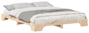 vidaXL Κρεβάτι δαπέδου με αποθήκευση Καφέ 160 x 210 cm ξύλο