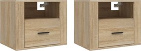 vidaXL Κομοδίνα Επιτοίχια 2 τεμ. Sonoma Δρυς 50x36x40 εκ.