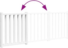 vidaXL Διαχωριστικό Σκύλων Πτυσσόμενο 3 Πάνελ Λευκό 150 εκ Μασίφ Ελάτη