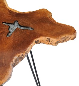 vidaXL Τραπεζάκι Σαλονιού 70x45 εκ. από Μασίφ Ξύλο Teak / Συνθ. Ρητίνη
