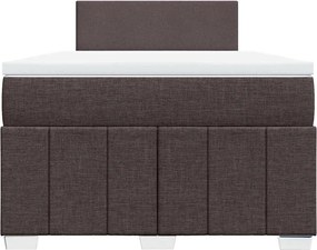 vidaXL Κρεβάτι Boxspring με Στρώμα Σκούρο Καφέ 120x190 εκ Υφασμάτινο