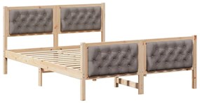 vidaXL Σκελετός Κρεβατιού Taupe 140 x 200 cm Στερεά ξυλεία πεύκου